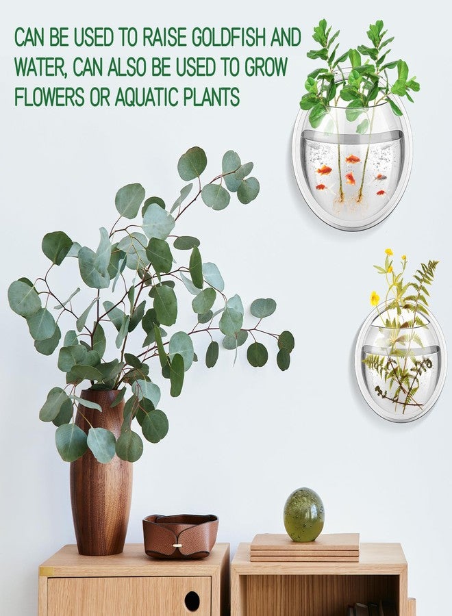 DoubleFill مجموعة DoubleFill المكونة من 4 قطع من أحواض السمك الجدارية المعلقة، مقاس 9 بوصات و6 بوصات، مصنوعة من الأكريليك، على شكل فقاعة مائية، تُستخدم كديكور أو وعاء للنباتات أو مزهرية شفافة. - Image 5